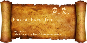 Panics Karolina névjegykártya